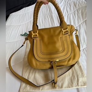 EUC Authentic Chloe Calfskin Medium Marcie Satchel Dusty Yellow